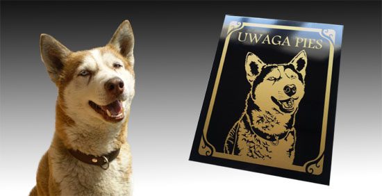 Personalised plaque Beware of dog