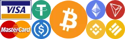 USDC USDT BTC ETH VISA