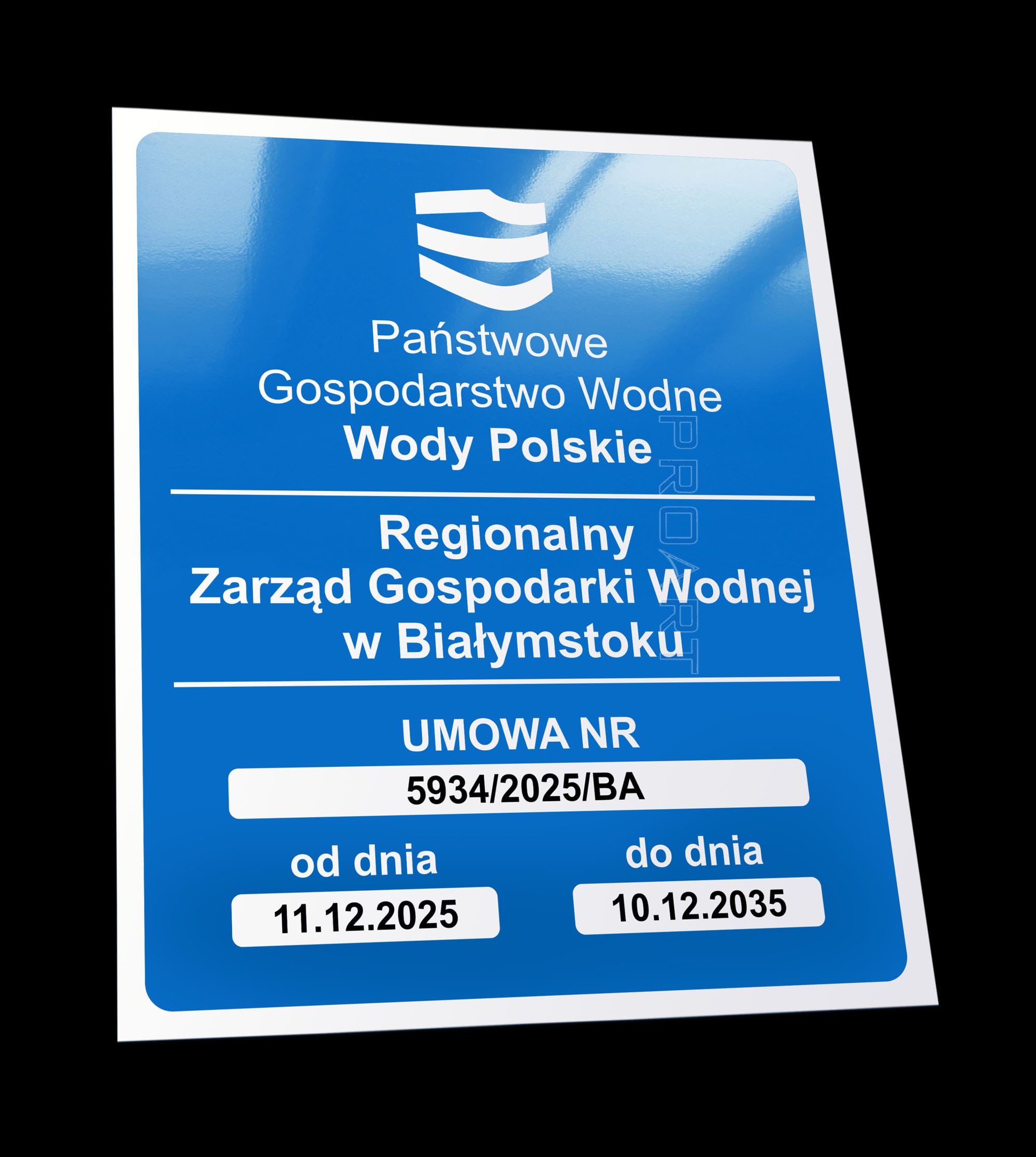 metalowa tabliczka wody polskie