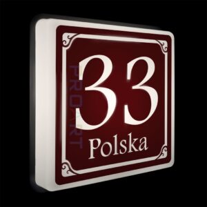 Podświetlany numer na dom LED Wzór B