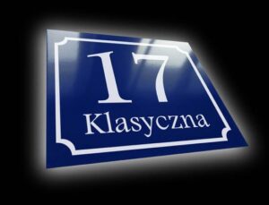 metalowa tabliczka adresowa wzór J