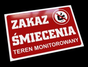 tabliczka zakaz śmiecenia