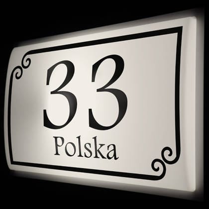 podświetlany numer domu LED wzór D