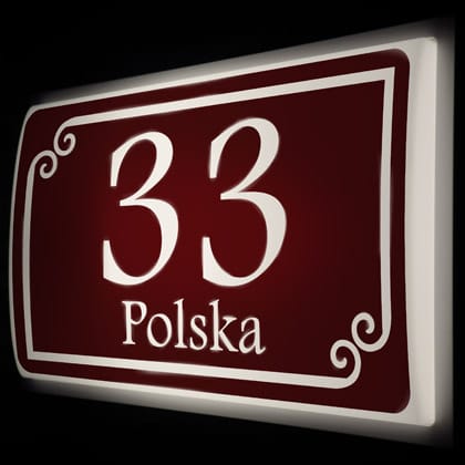 podświetlany numer domu LED wzór D