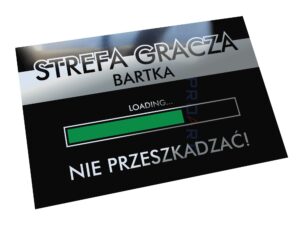 Metalowa tabliczka Strefa Gracza