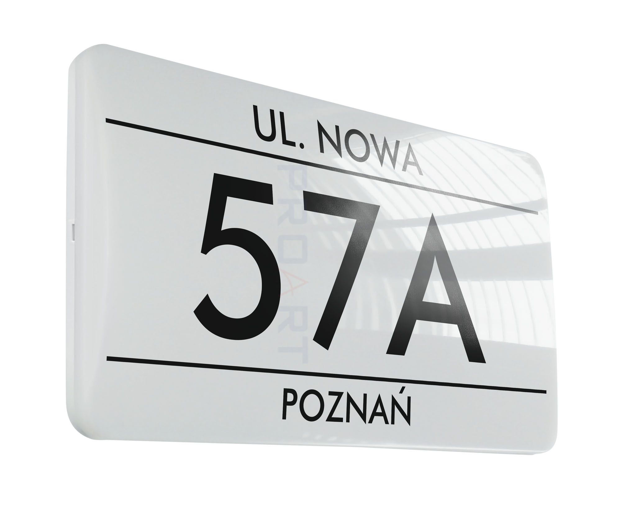 Podświetlany numer na dom LED. Minimalistyczny wzór.