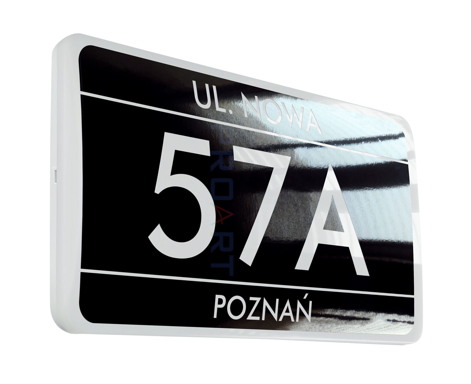 Podświetlany numer na dom LED - wzór M Nowoczesny numer na dom.