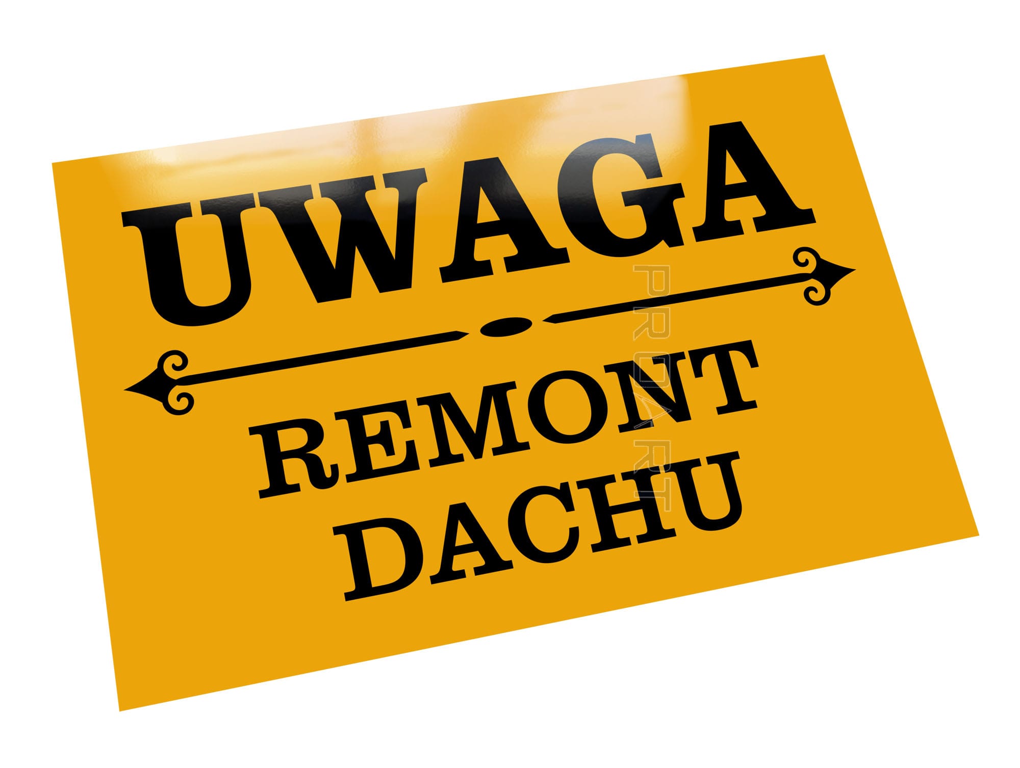 metalowa tabliczka remont dachu