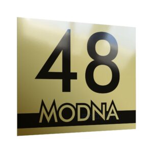 Nowoczesna tabliczka adresowa dla domu z nowoczesnym designem. Wzór M2