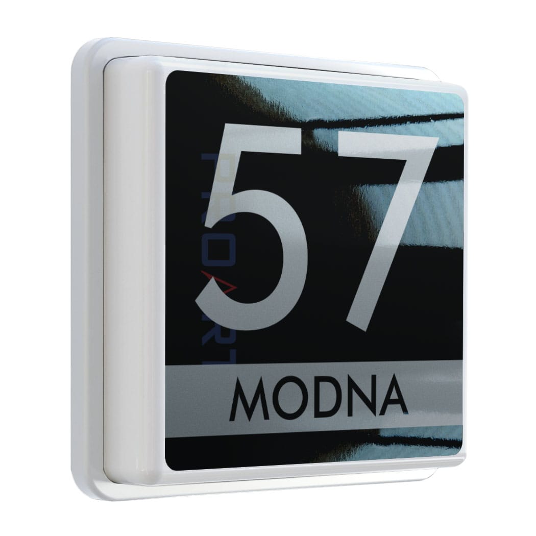 Nowoczesny podświetlany numer na dom LED