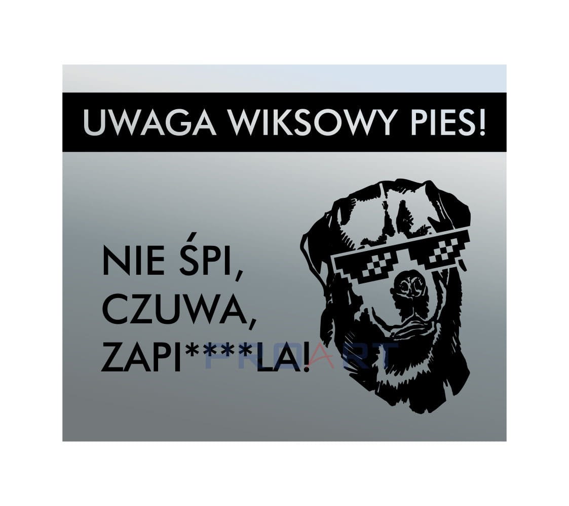 Zabawna tabliczka uwaga psem