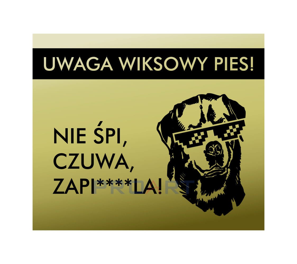 Śmieszna metalowa tabliczka z psem