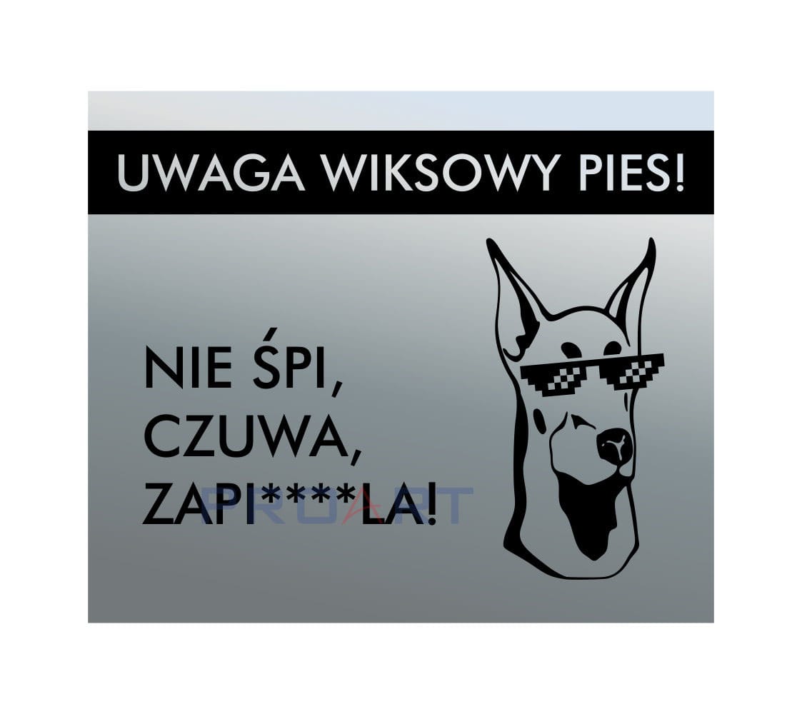 Zabawna metalowa tabliczka z psem