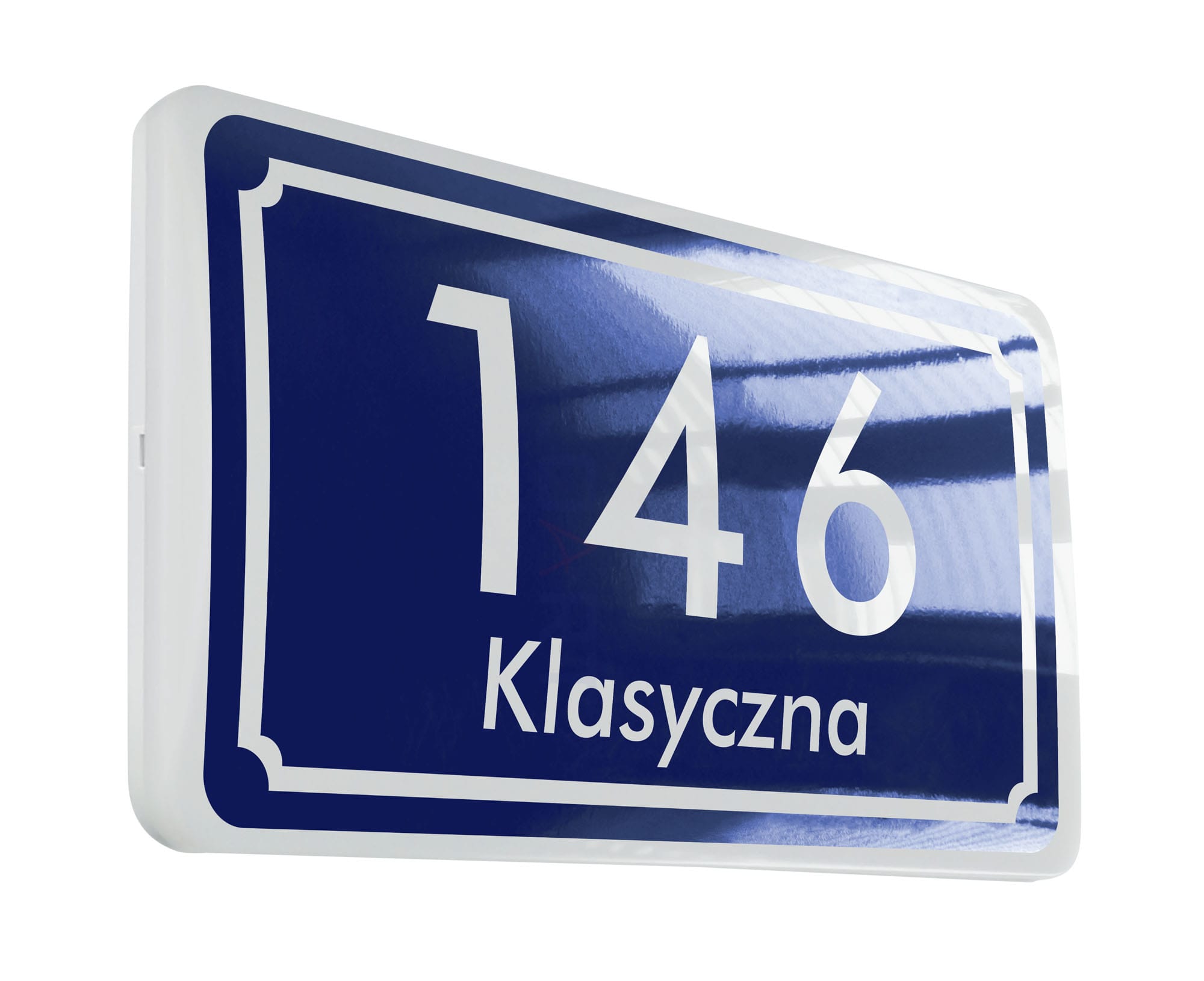 Klasyczny podświetlany numer domu, który pasuje do nowego i starego stylu architektonicznego.