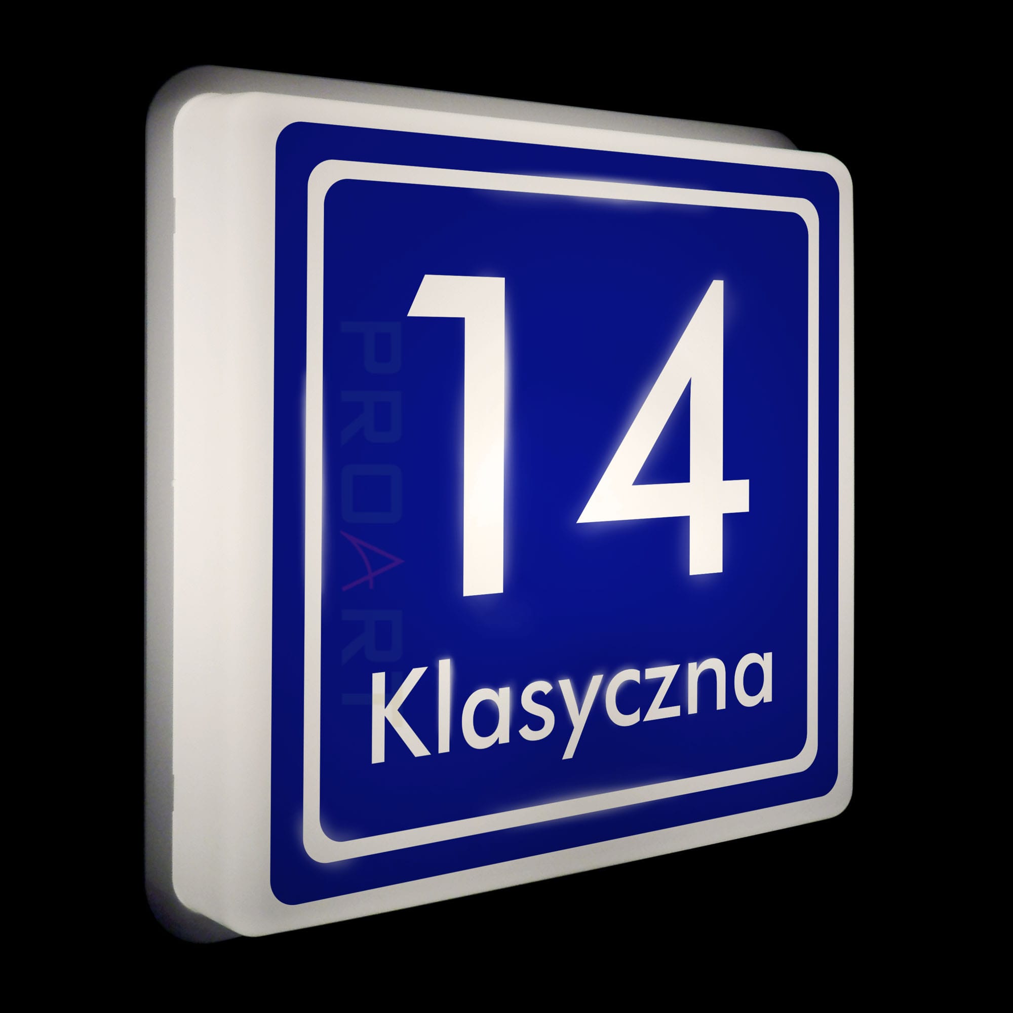 Podświetlany numer domu zasilany 230V z wymienną żarówką Popularny wzór K+