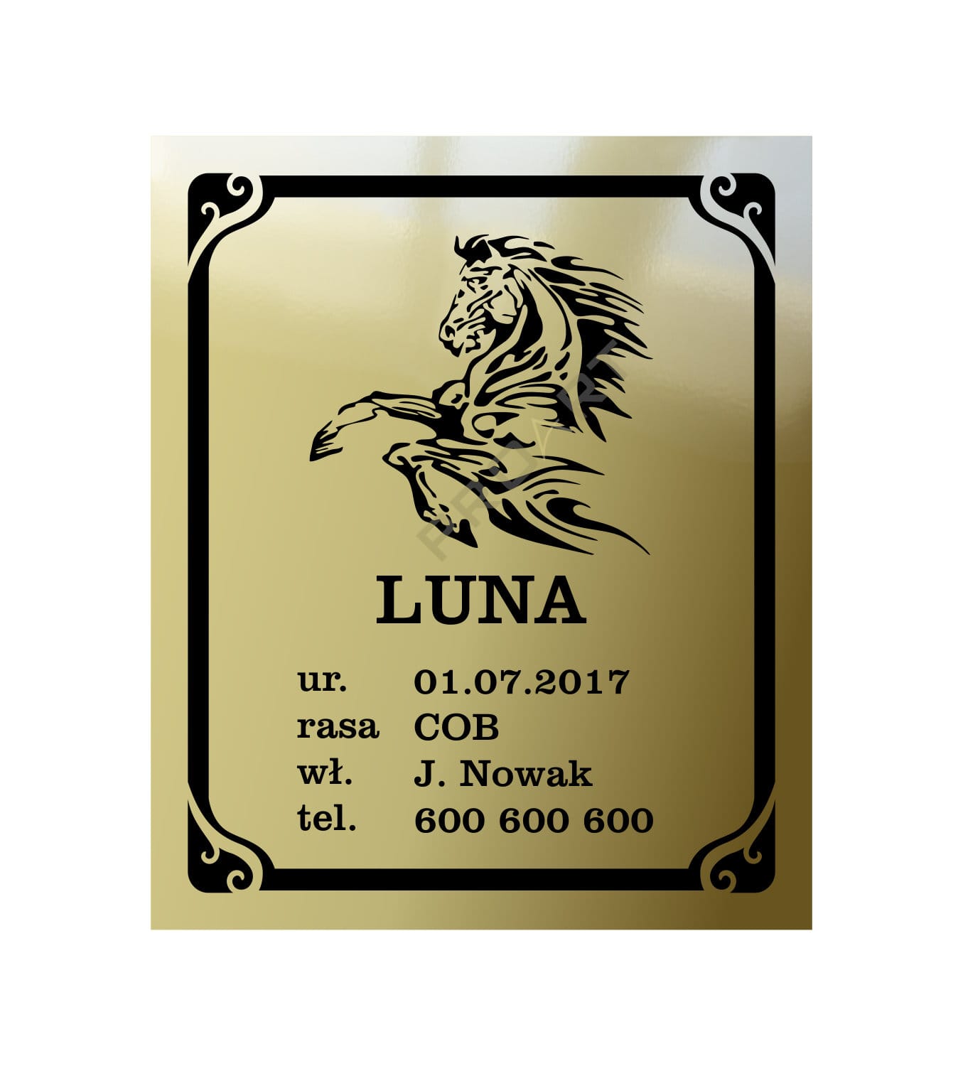 tabliczka na boks z koniem