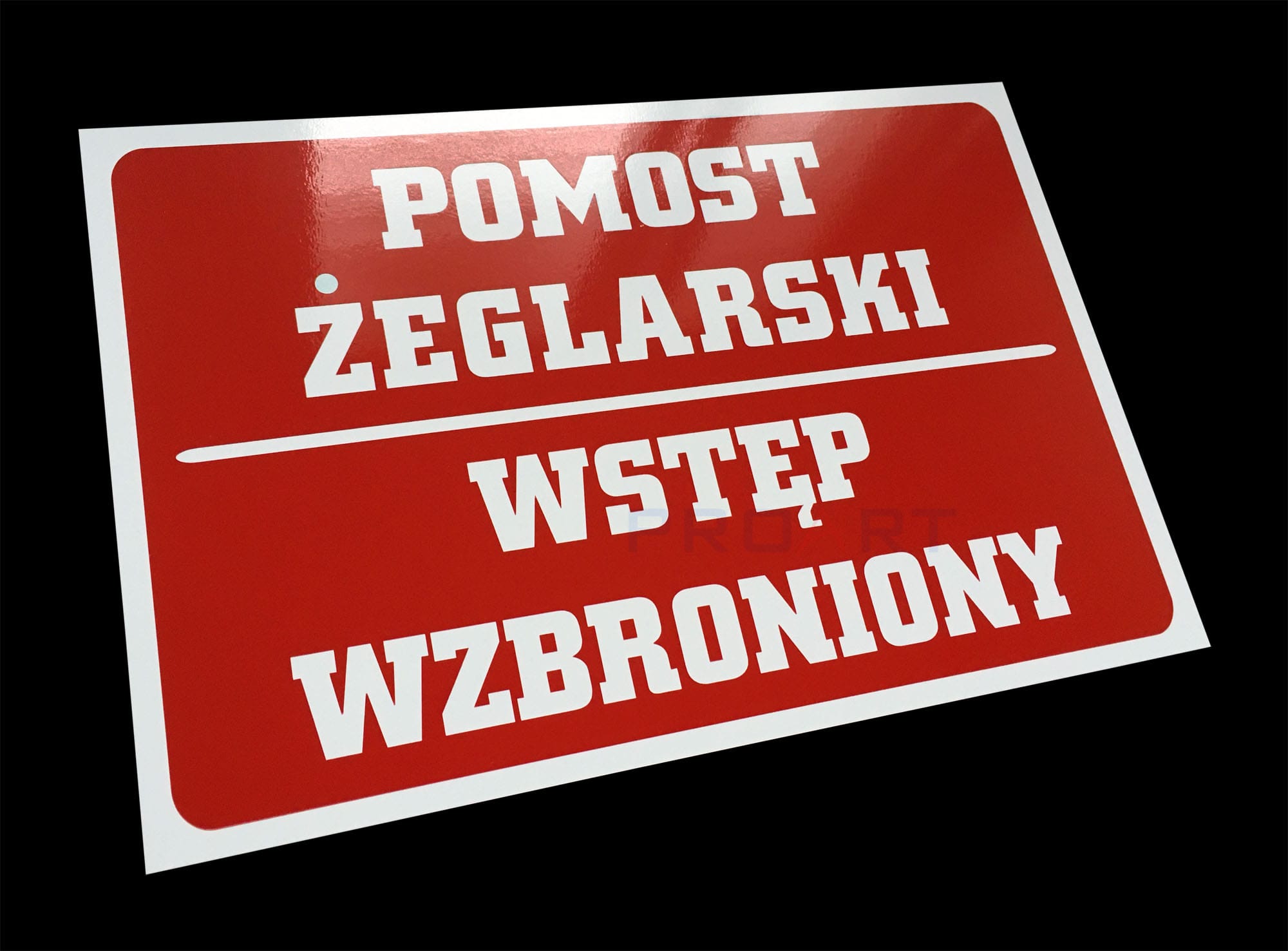 Tabliczka pomost żeglarski wstęp wzbroniony