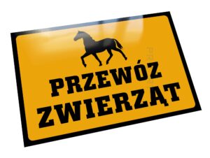 metalowa tabliczka transport koni
