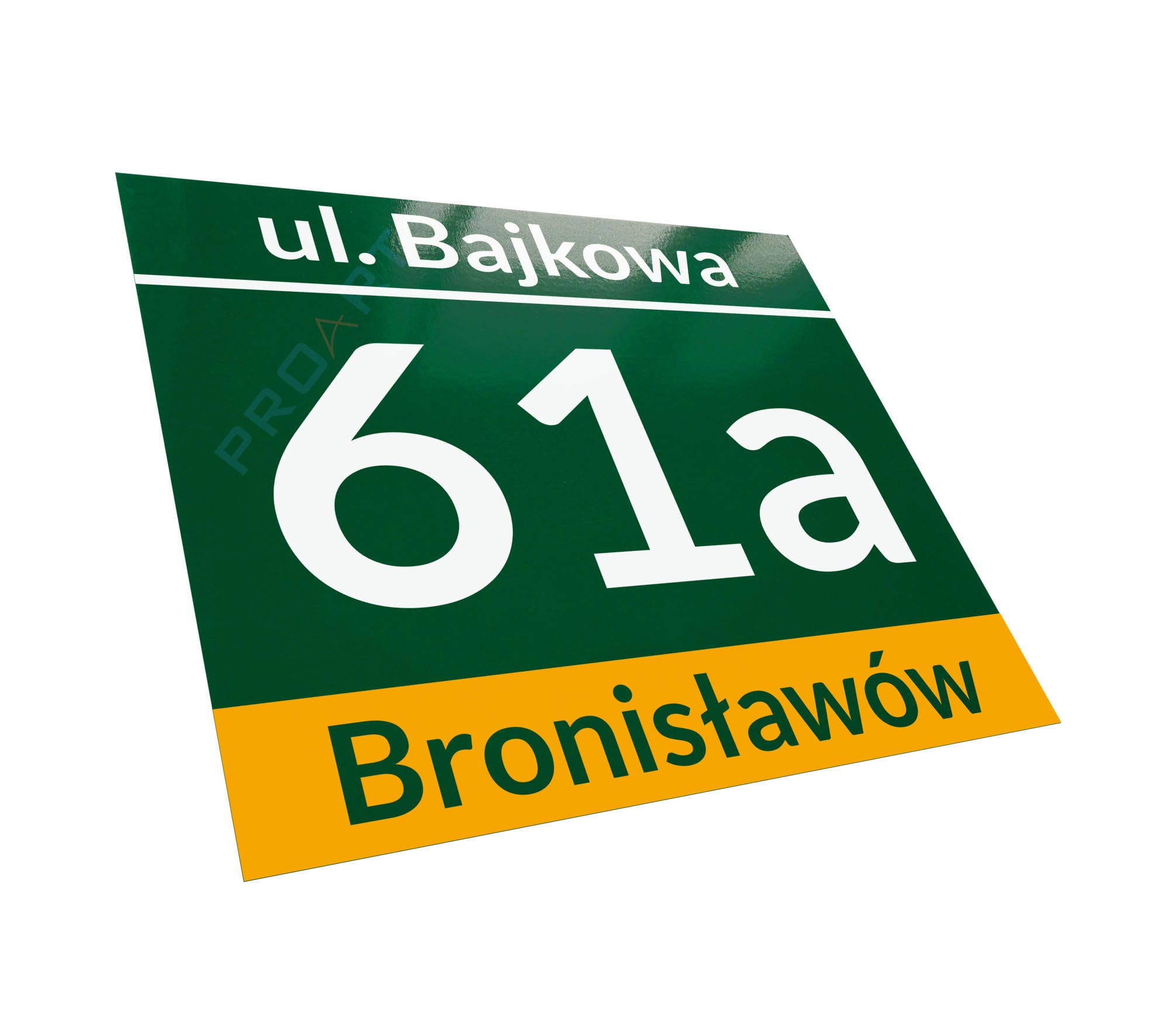 modna zielona tabliczka adresowa