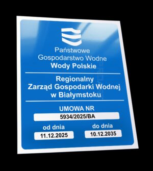 metalowa tabliczka wody polskie